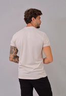 Camiseta com Zíper Bege
